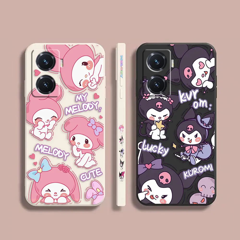 Phone Case For VIVO Y55S Y31 Y33S Y55 Y51S Y52S Y53S Y66 Y73S Y77 5G Y93 Case Cover Funda Cqoue Shell Cute My M-Melody K-Kuromi