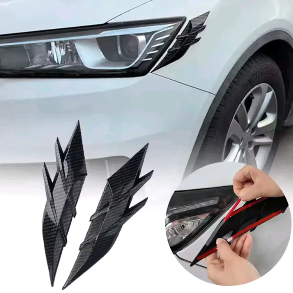 2PCS Universal Auto Headlight Eyebrow Stickers Car Lamp Cover Sticker Self-Adhesive Stripe Decal Decoration for Cars Bodys
