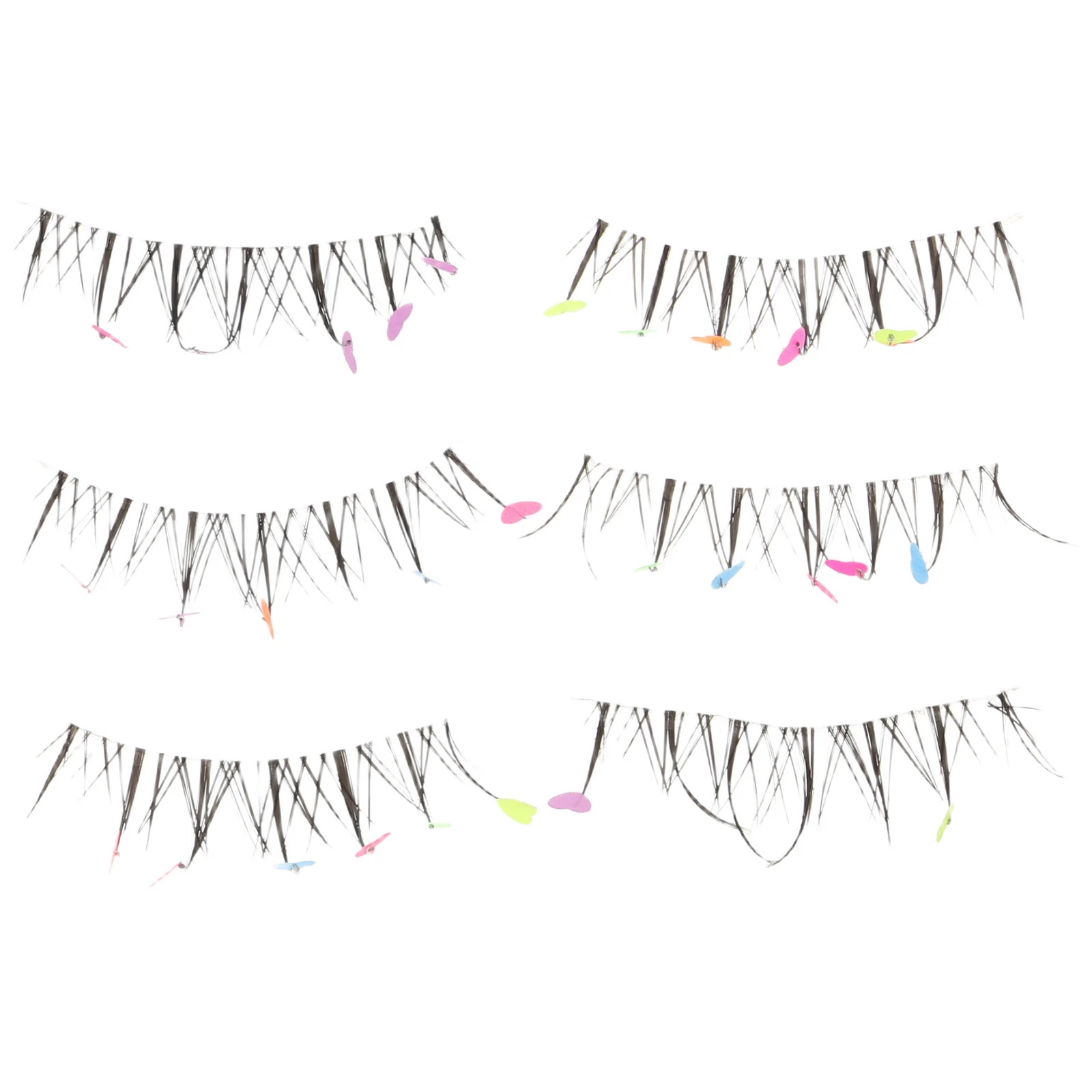 

1 Box Colorful Heart-Shaped False Eyelashes For Halloween Parties Cosplay Lightweight Natural Look Fake Lashes