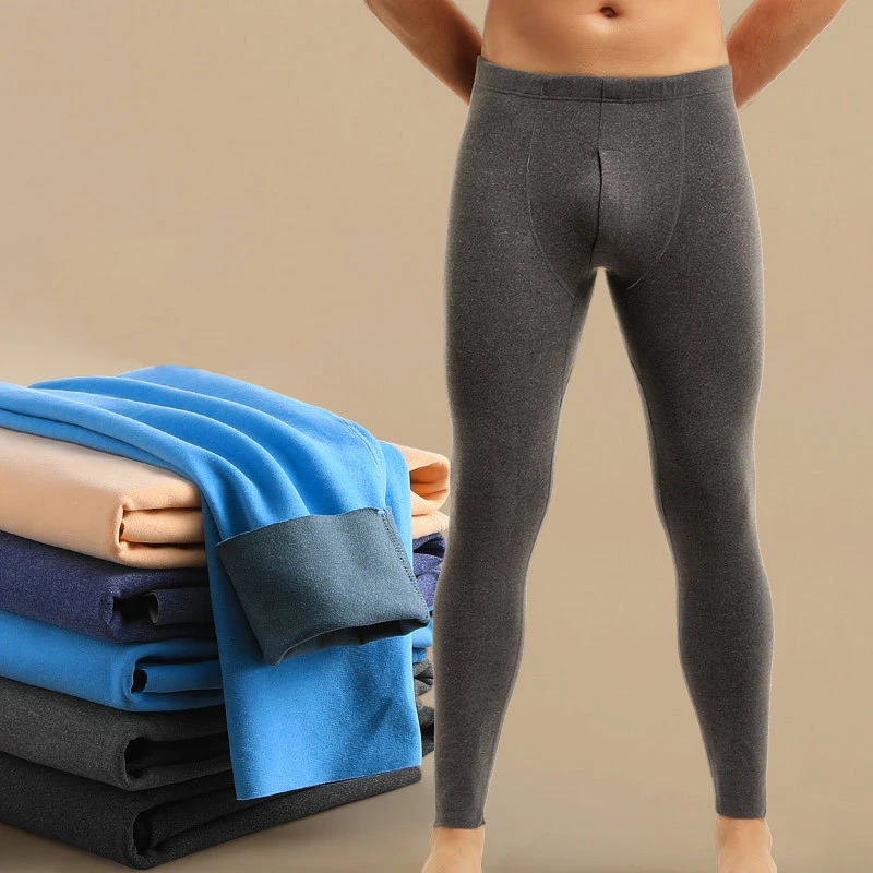 

Men's Winter Thermal Velvet Pants Stretch Underwear Autumn Seven Sve Long Trousers Comfortable Breathable Skin-friendly