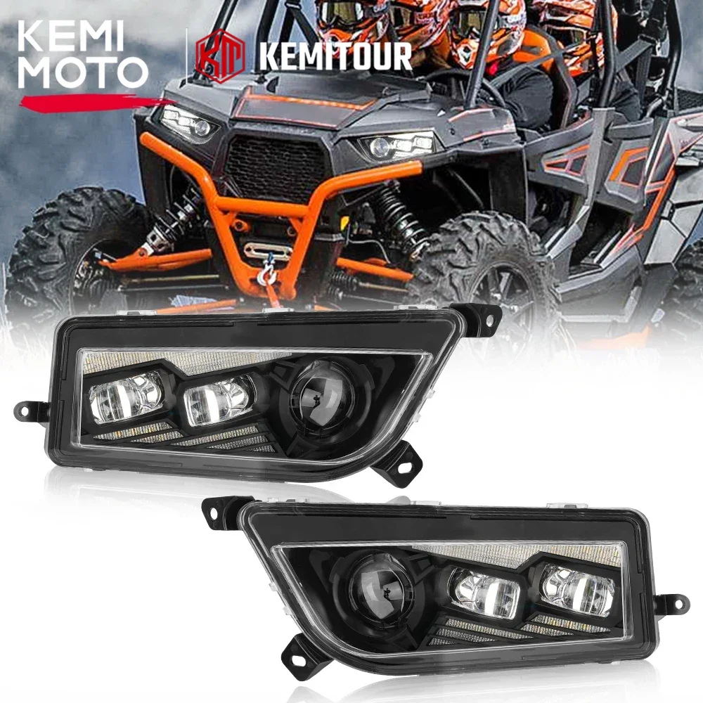 KEMIMOTO 210W LED Front Headlight Compatible with Polaris RZR XP 1000/4 1000/XP Turbo/Turbo S /4 turbo /900 /S 900 General 1000