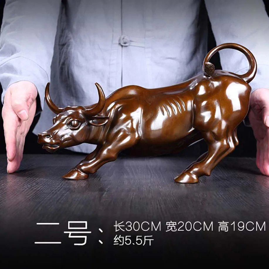 

HOME Store business stock-market Mascot efficacious Talisman Protection Money Drawing FENG SHUI Charging Bull bronze statue