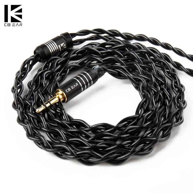 

KBEAR 4 Core C2200 Brass Alloy Upgrade Cable 2Pin/MMCX Replaceable Connector Earphone Wire 2.5mm/4.4mm Balanced Plug HiFi IEMS