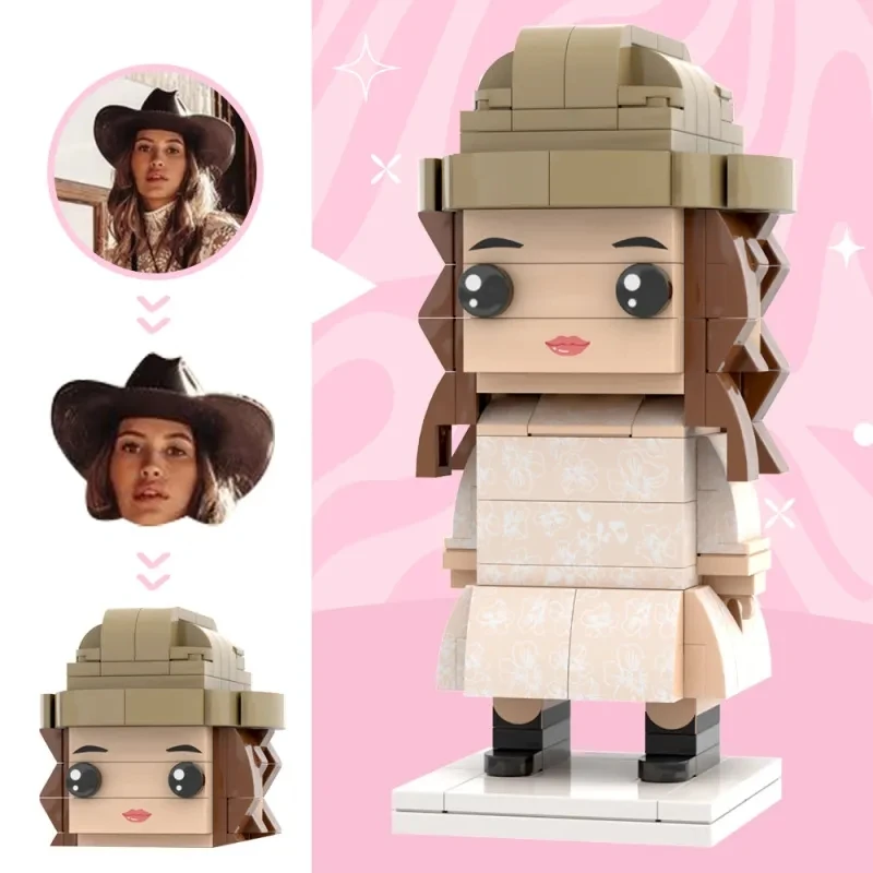 

Beautiful Wedding Dress For Wife Custom Head Brick Figures Personalized Brick Figures Small Particle Block Wedding Anniversary