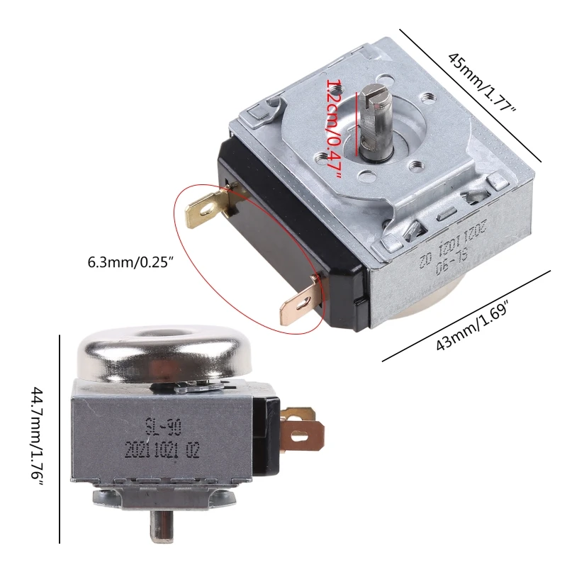 สำหรับ Time Controller Timer 90 นาที 90M รอบเปลี่ยนเพลาจับเวลาสำหรับอิเล็กทรอนิกส์ไมโครเวฟเตาอบ Dropship