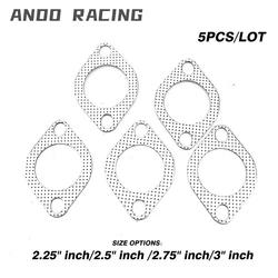 5pcs/Lot Aluminum 2.25 inch 56mm Car Engine Exhaust Gasket Downpipe Flange Universal Exhaust Pipe Gasket with two holes YC101291