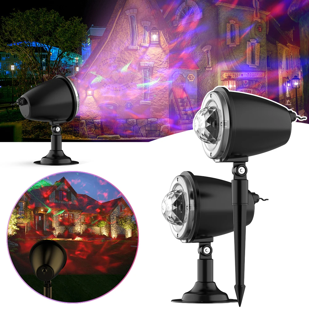 

2pcs Lovely Dynamics Water Pattern Projector Light Xmas Party Garden Lamp Decoration For Outside