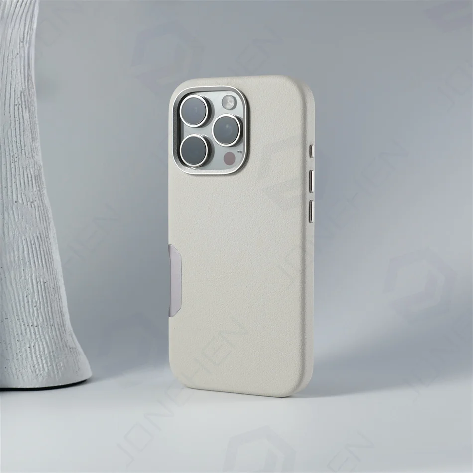 For Magsafe Leather High Quality Alloy Camera Button Magnetic Case For iPhone 16 Pro Max 16pro Wireless Charge Shockproof Cover