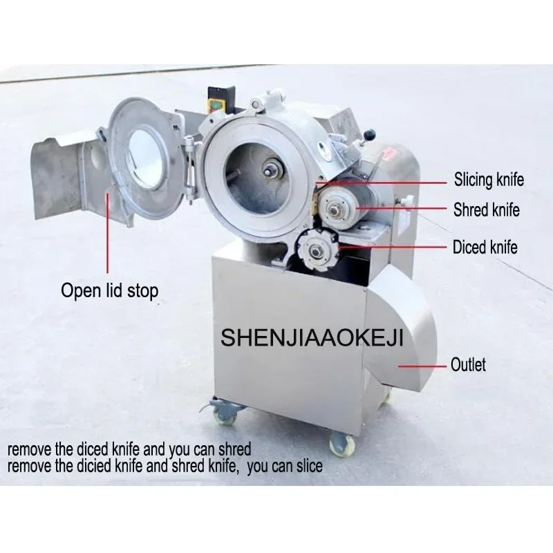 الأجهزة التجارية CHD-100 آلة التكعيب التجارية الفولاذ المقاوم للصدأ قطاعة الخضراوات الخضار دوامة القطاعة 220 فولت 1 قطعة
