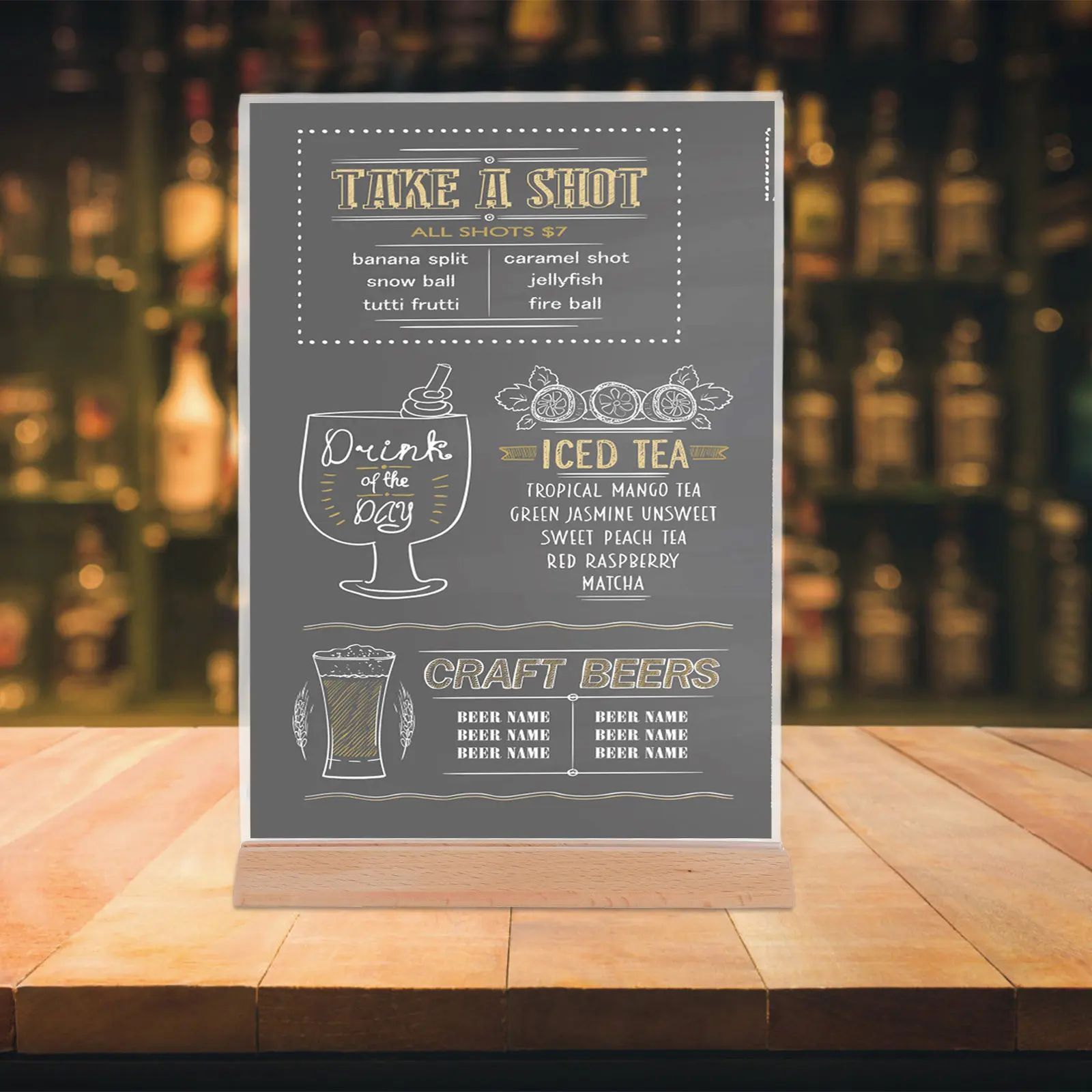 3pcs-acrylic-menu-board-display-stand-clear-picture-frame-wood-base-t-shaped-angled-back-desktop-sign-holder-a4-poster-holder