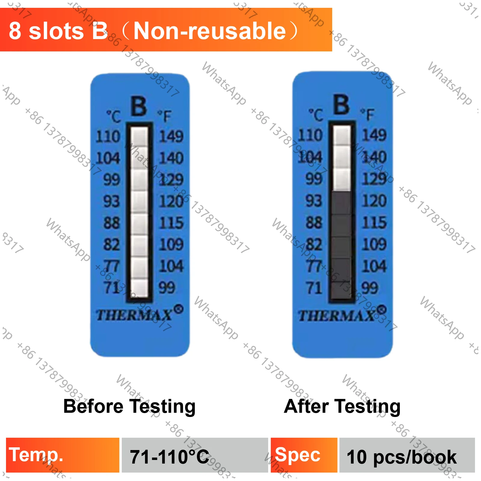 Thermax temperature strips self adhesive 5 8 10 level irreversible temperature indicator labels for lab and industrial use