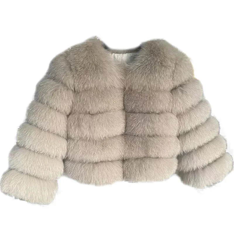 2023 Natürlicher Echter Fuchspelzmantel Damen Winter Warme Luxus-Pelzjacke Abnehmbare Lange Ärmel Damenweste Pelzmäntel Oberbekleidung
