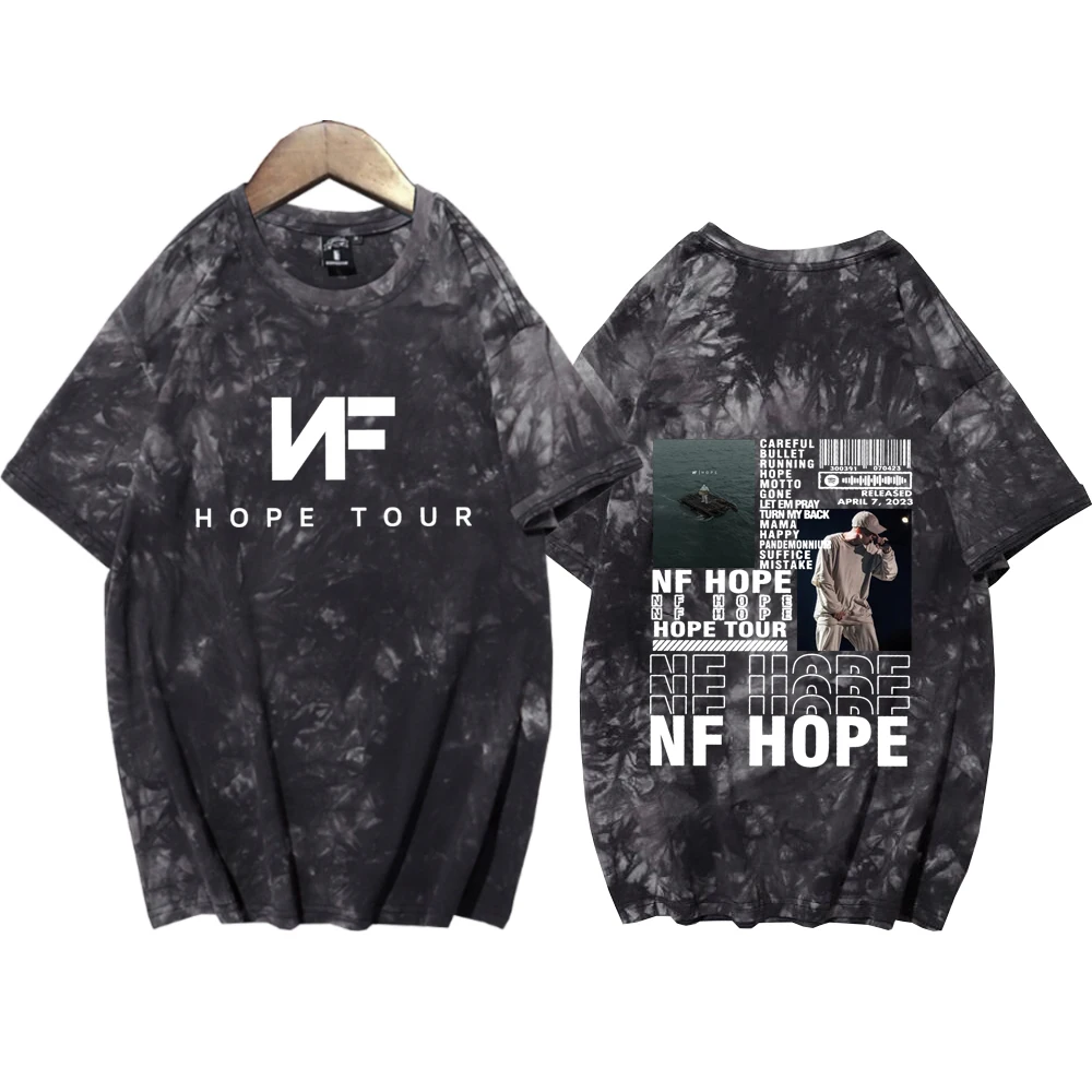 

NF Hope Tour 2024 рубашки с принтом тай-дай для мужчин и женщин Харадзюку Летние повседневные футболки Топы обычные Топы оверсайз