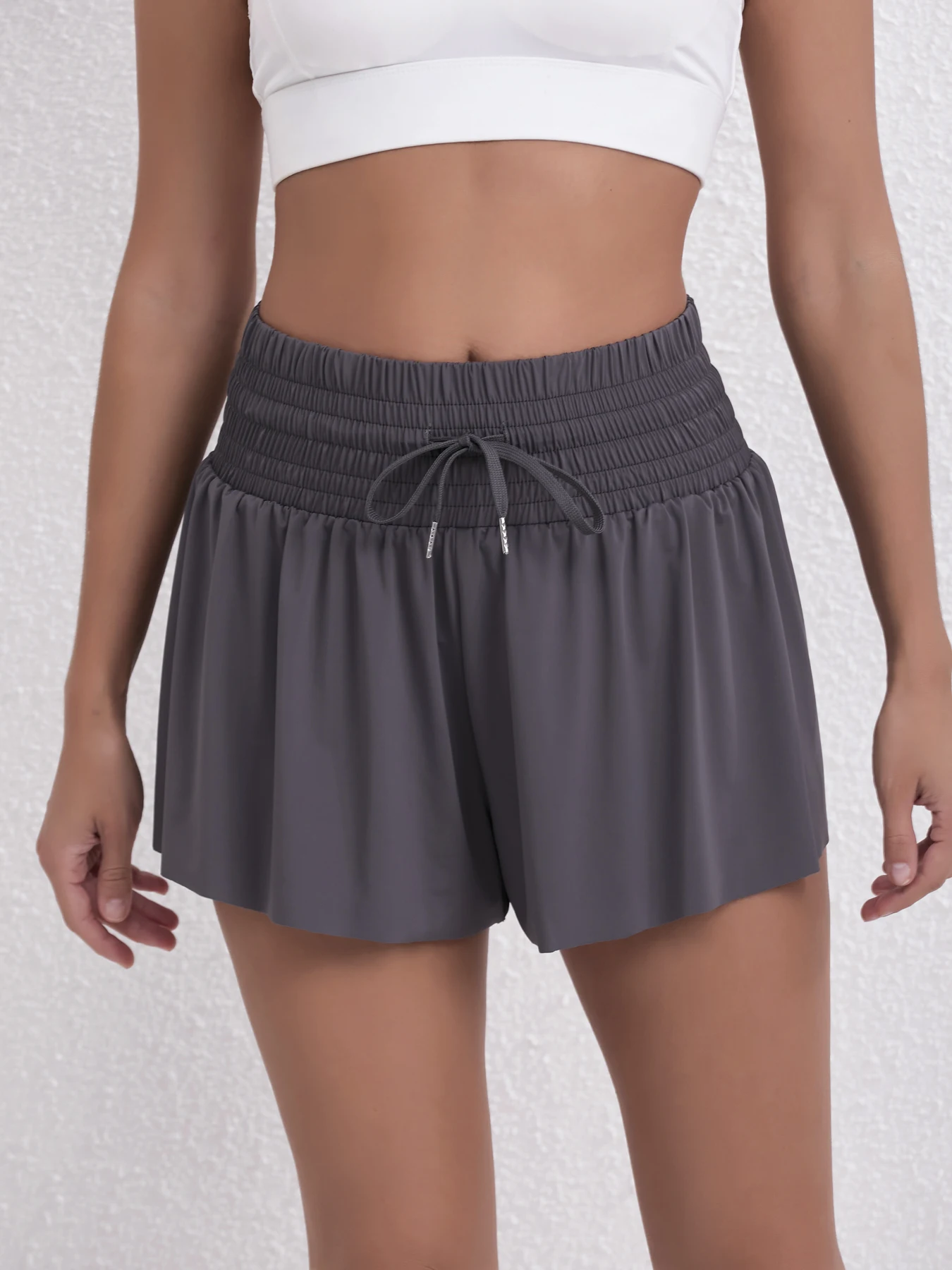 Lauf-, Tennis-, Pocket-Sportshorts, hochtaillierte Damen-Shorts, Anti-Exponierungs-Hosen – Detail 25