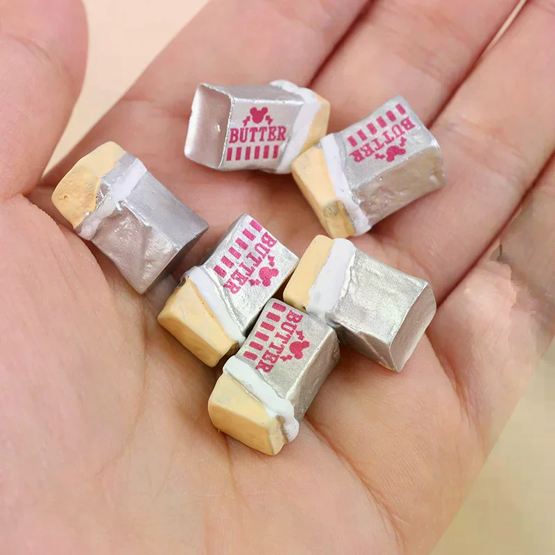 6 個シミュレーション食品バターミニチュアごっこ遊びキッチン Diy パンセットおもちゃ朝食食器ドールハウスアクセサリー