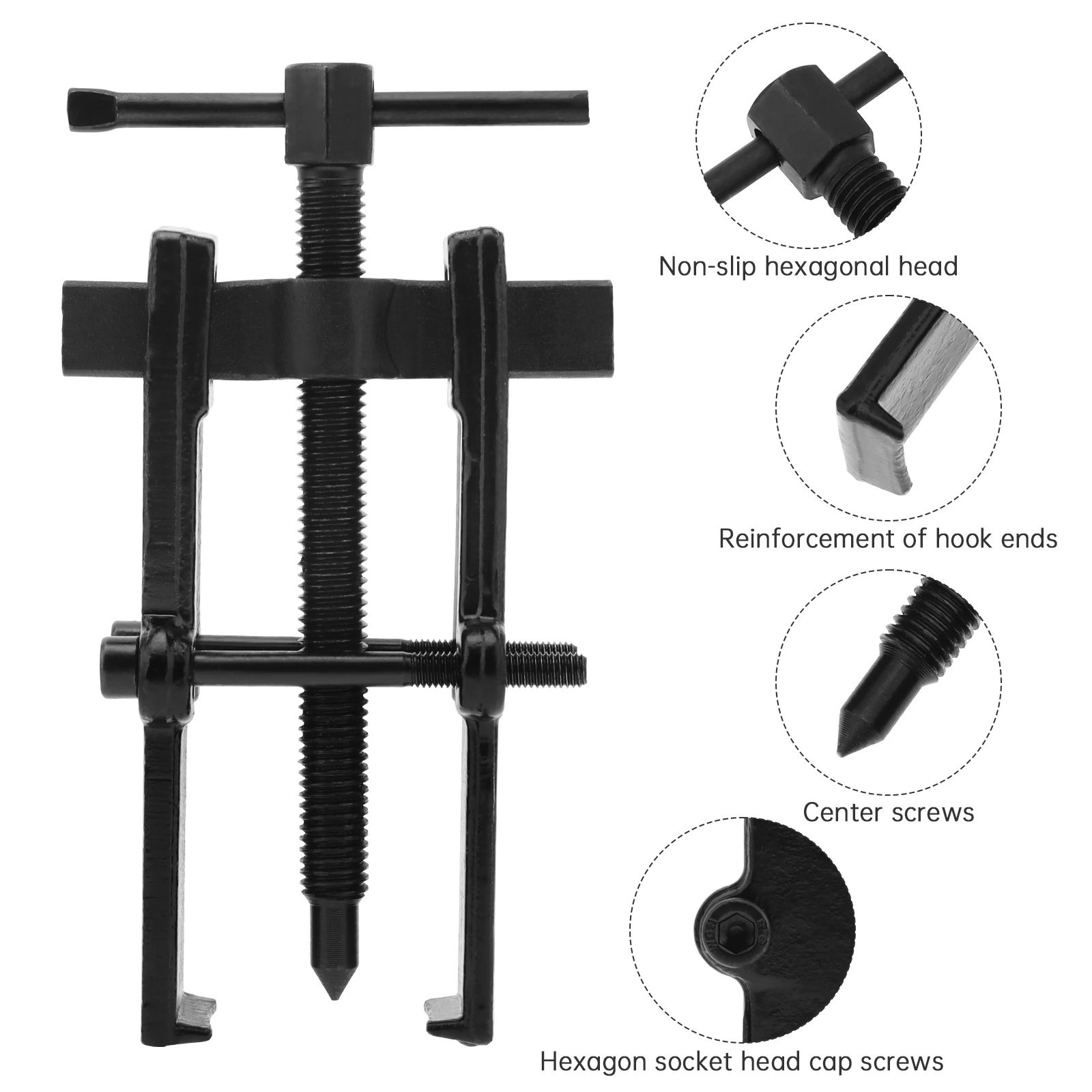 4 Inch Two-claw Adjustable Bearing Puller High Carbon Steel Pump Removing Tool Kit for Removal Bearing Gears Pulley Flywheel,