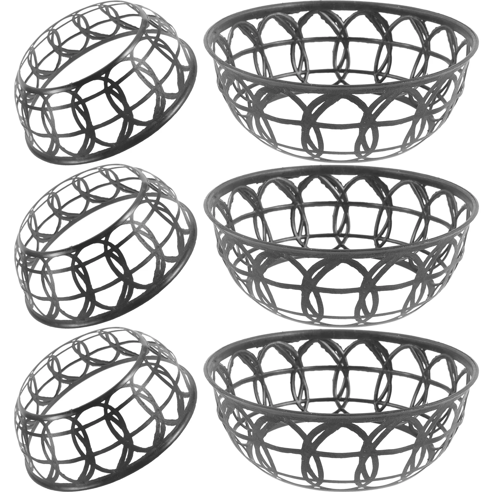 

6 Pcs Hats Bucket Support Insert Keep Shape Material Bamboo Chinese Ring Woven Plastic Black