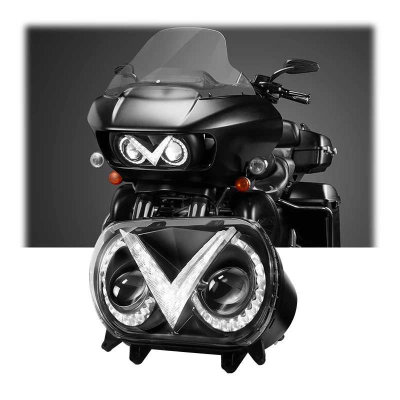 

75W White Motorcycle Headlamp for ROAD GLIDE2015+ 12V Low High Beam Led Headlights for Har-ley Davidson