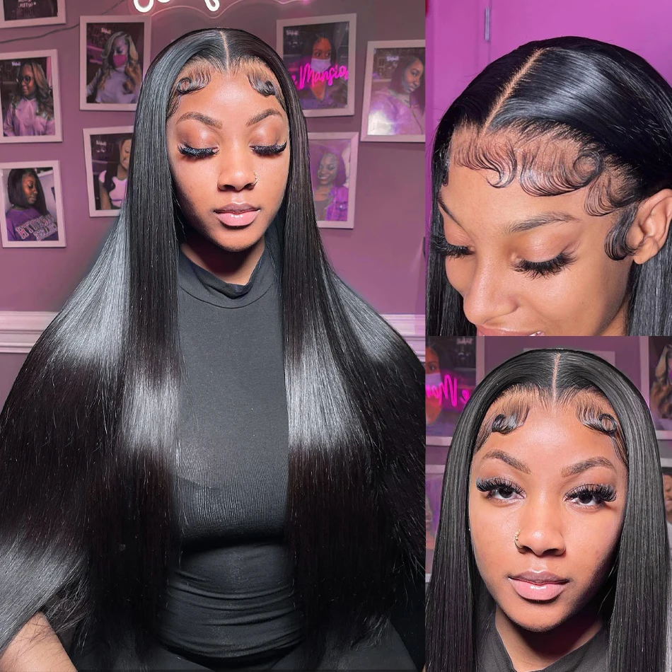 40 Inch Wigs Human Hair Hd Frontal 13x6 Raw Real Length Straight Human Hair Lace Wig Overseas Warehouse Free Shipping - view 4