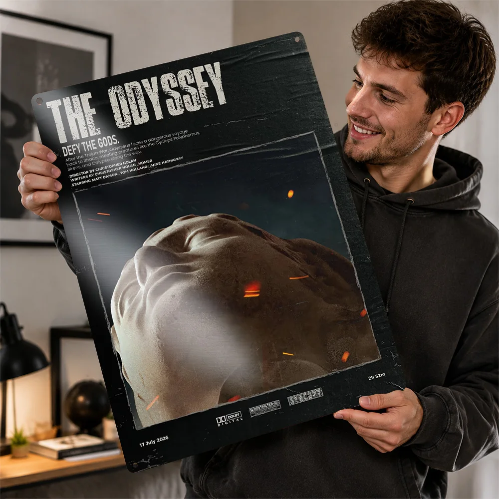 The Odyssey Movie Concept 3D Texture Metal Poster Customized Wall Art Tin Sign Gift for Mancave Decoration Room Decor Luxury