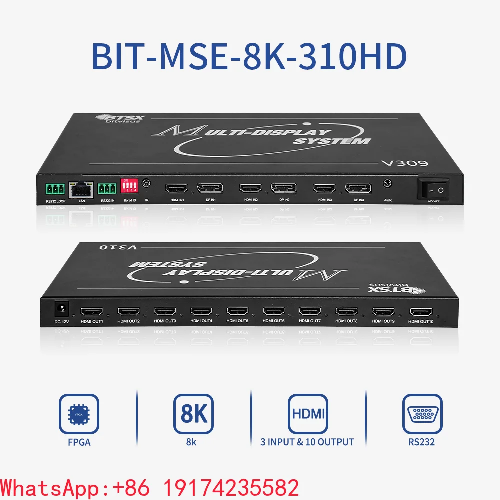 Industrial 8K Multi-Channel Processor FPGA Chip 3xHDMI2.0/DP1.2 10xHDMI Supports 6Kx4K 600MHz Pixel Clock VR Command