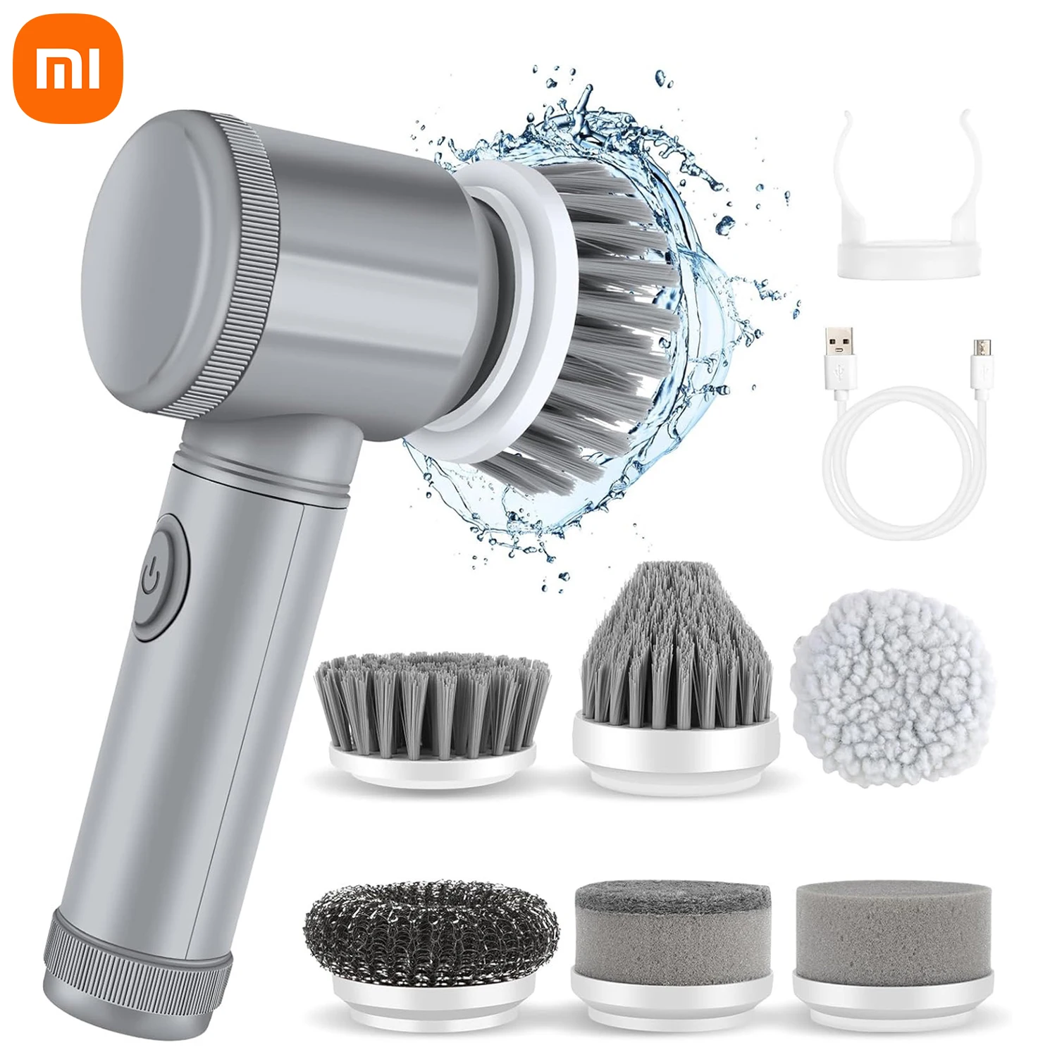 Xiaomi MIJIA Electric Spin Scrubber Bathroom Cleaning Brush Power Scrubber 6 Replaceable Brush Heads Electric Cleaning Brush New