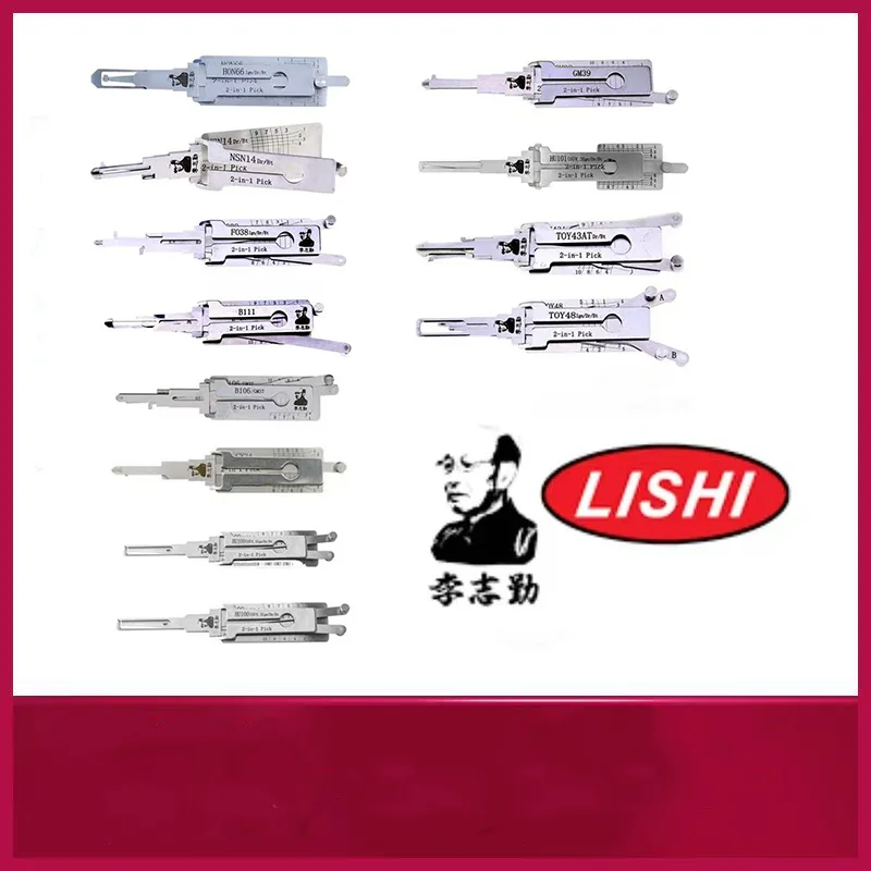 Original Lishi 2-in-1 HON66 NSN14 FO38 B111 B106 GM39 TOY43AT TOY48 HU101 GM39lishi Pick Tool Door opening tool Stainless