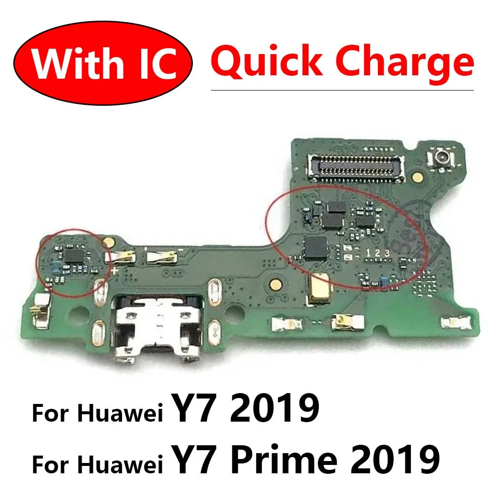 

Dock Connector Charger Board For Huawei Y7 2019 / Y7 Prime 2019 USB Charging Port Flex Cable with Microphone Replacement