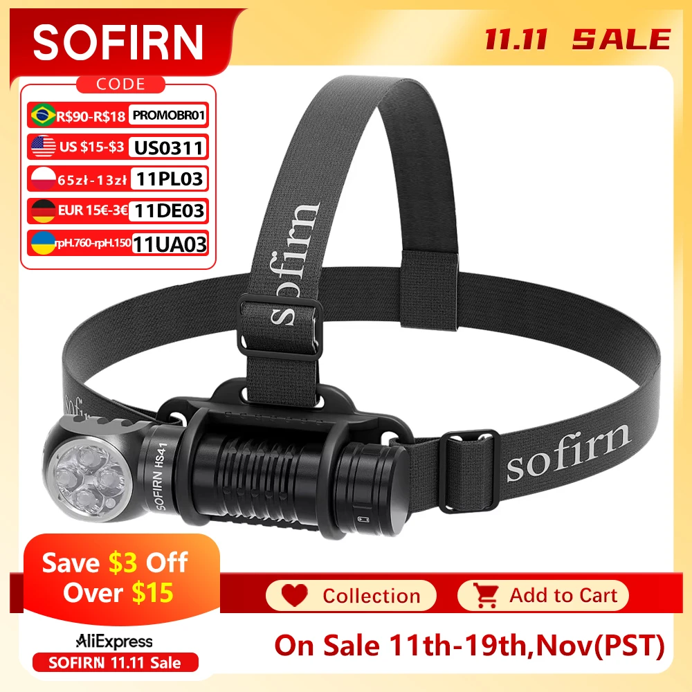 yZ[zSOFIRN HS41 wbhv 4000lm X|bgCg 21700 USB C [dd SST20 LED ͂ȃg[` }Olbge[t