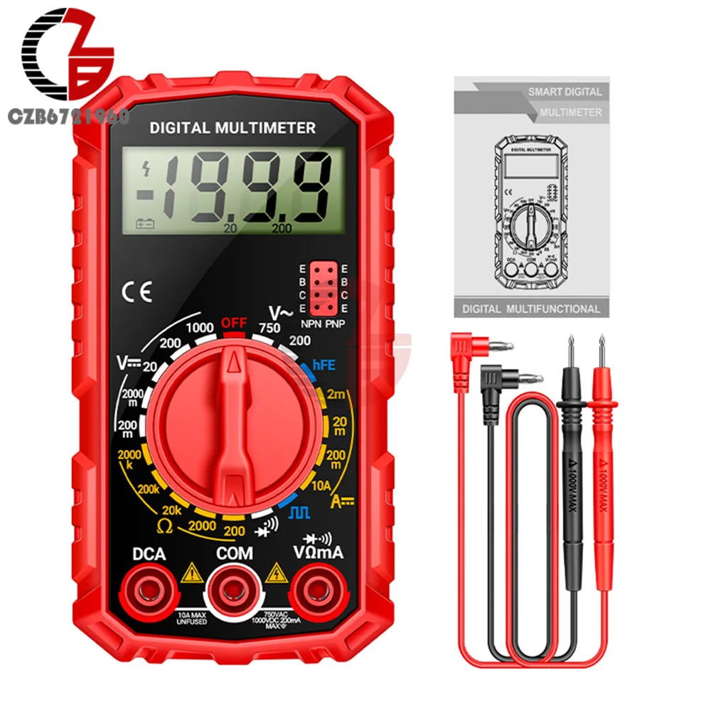 1999 Counts LED Digital Multimeter AC/DC Voltage Current Tester Volt Ohm Multimetro Tester Meter Electrician Inspection Tools