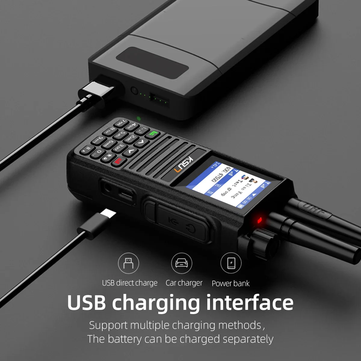 KSUN CT58plus 10W High Power POC Network  Analog Dual Mode Two Way Radio Make Calls Global Talking