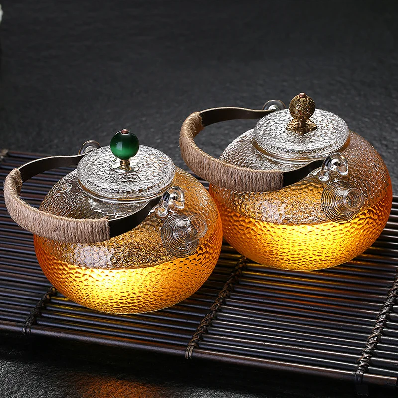 

Japanese-style Handmade Glass Teapot With Filter Heat Resistant Tea Set Kung Fu Tea Set Puer Kettle Glass Kettle Tea Maker