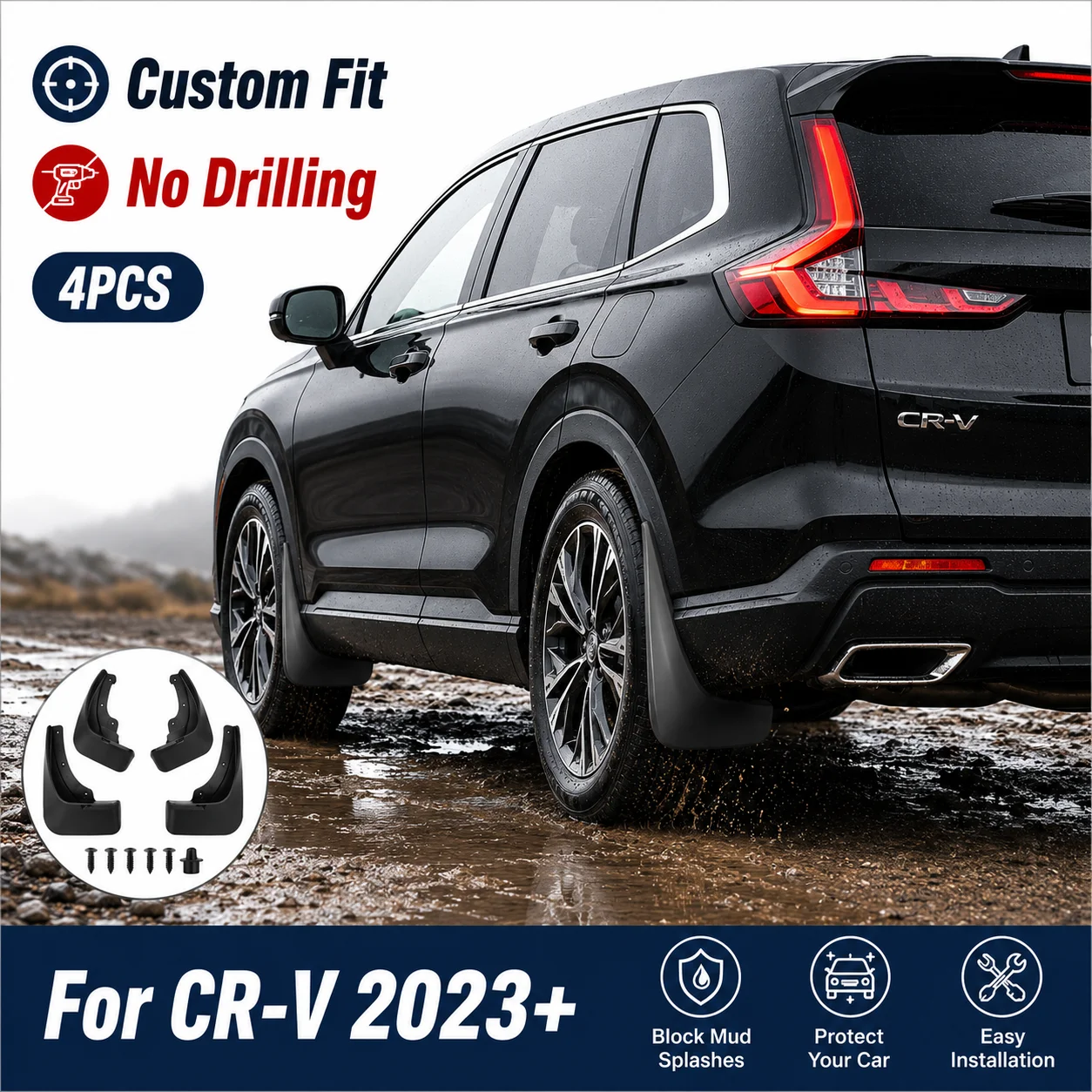 

For Honda CR-V 2023 2024 2025 Mud Flaps Splash Guards Fender Mudguards Front Rear Wheel Protector 4PCS