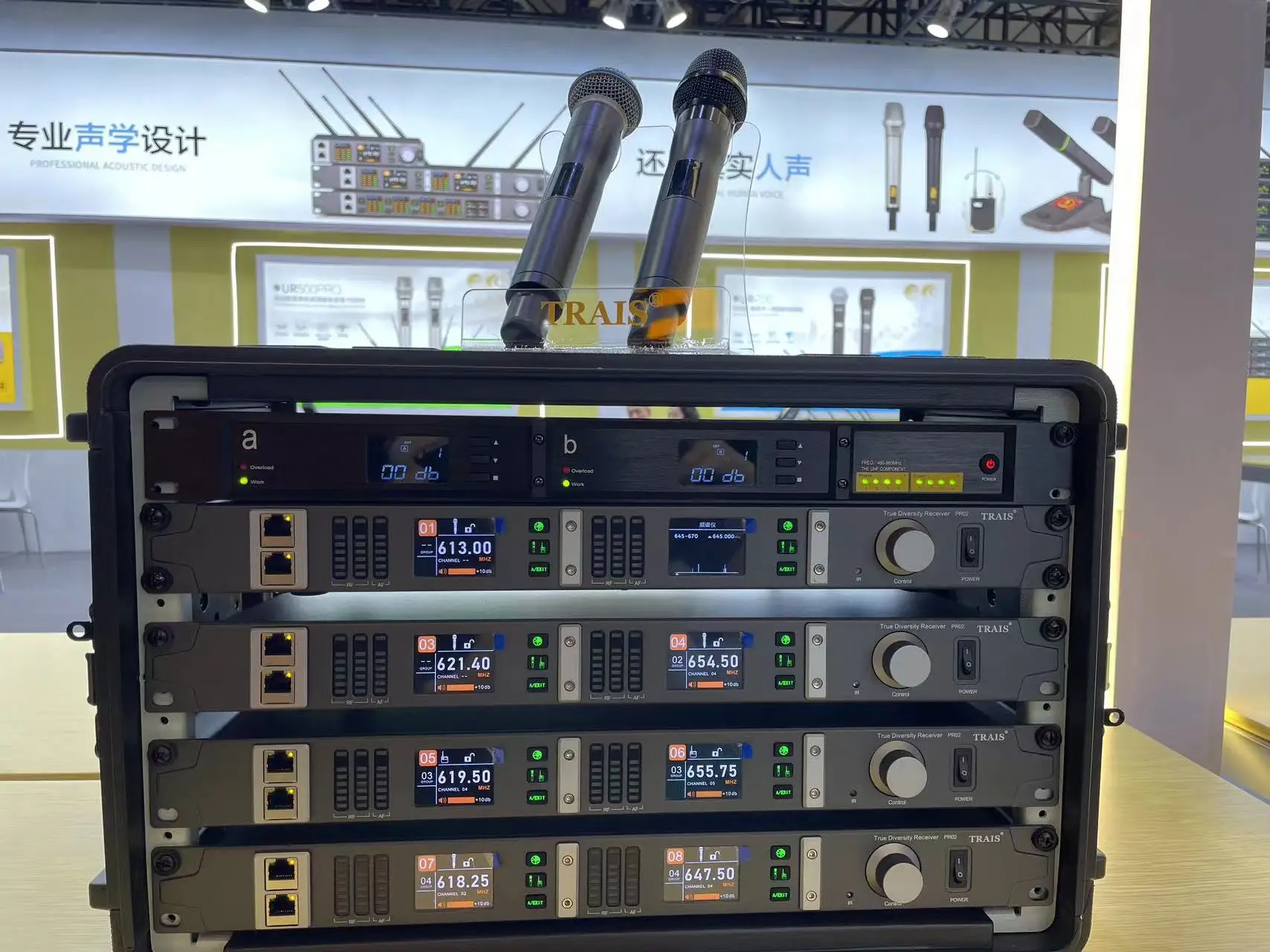 Professional Dual Channel 300 Meter True Diversity Wireless Voice Lavalier Microphone