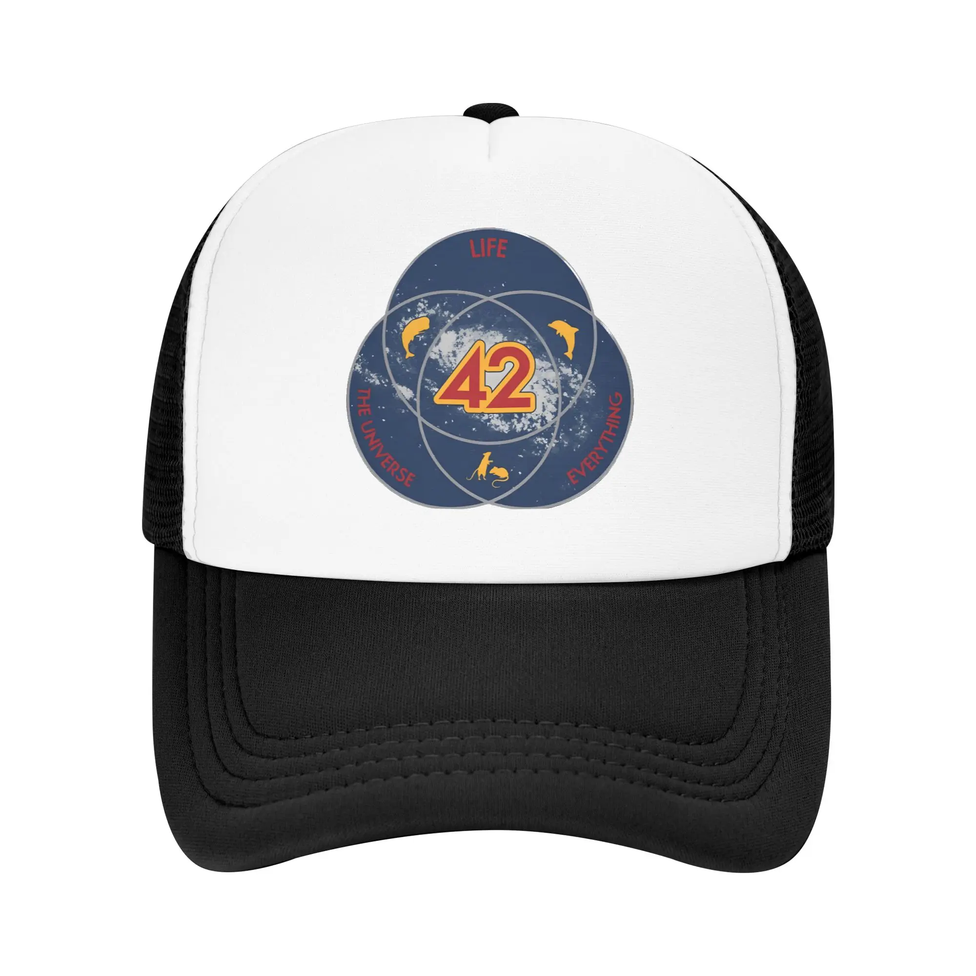 dont panic 42 The Answer To Life Douglas Adams  Accessories Mesh Trucker Hat Unisex Breathable  Mesh-back Snapback Cap