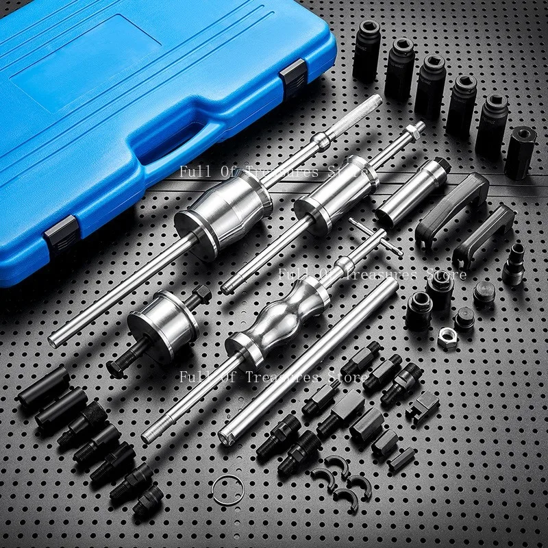 

Diesel Fuel Injector Seat Cleaning Kit 40Pcs Common Rail Injector Extractor with Slide Hammer Puller Removal Tool Set