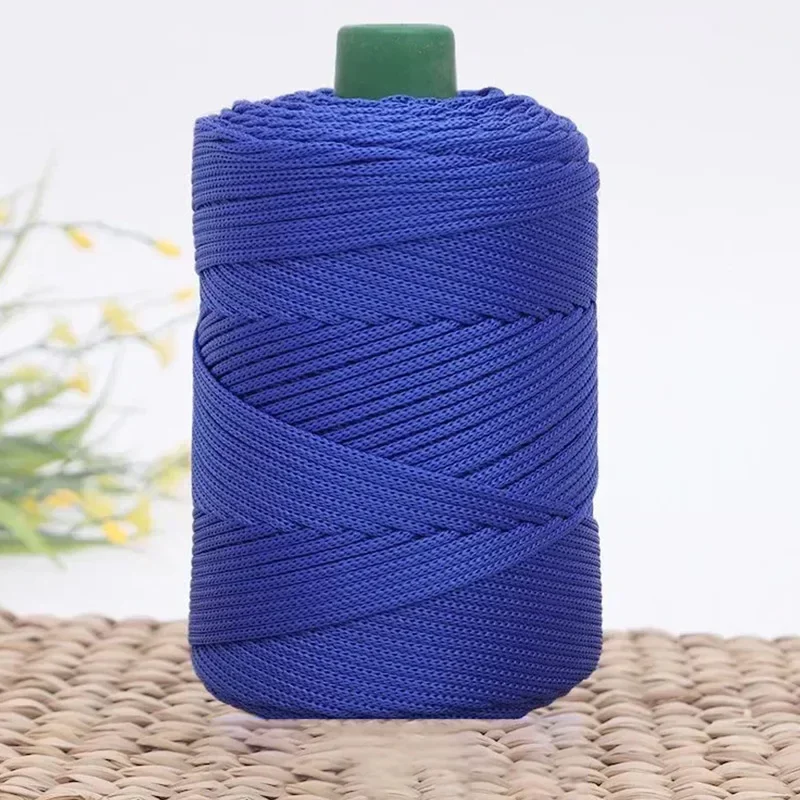 3mm Colored Twisted Woven Rope, Hollow Thread Craft Polyester Macrame Rope,Black Yarn for Crocheting, Crochet Thread for Knitter