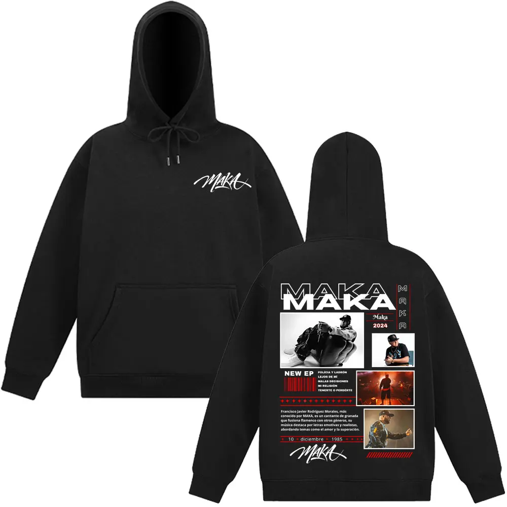 

Rapper Maka Tour Print Popular Hoodie Men Women Gothic Vintage Cardigan Sweatshirt Long Sleeves Casual Loose Unisex Streetwear