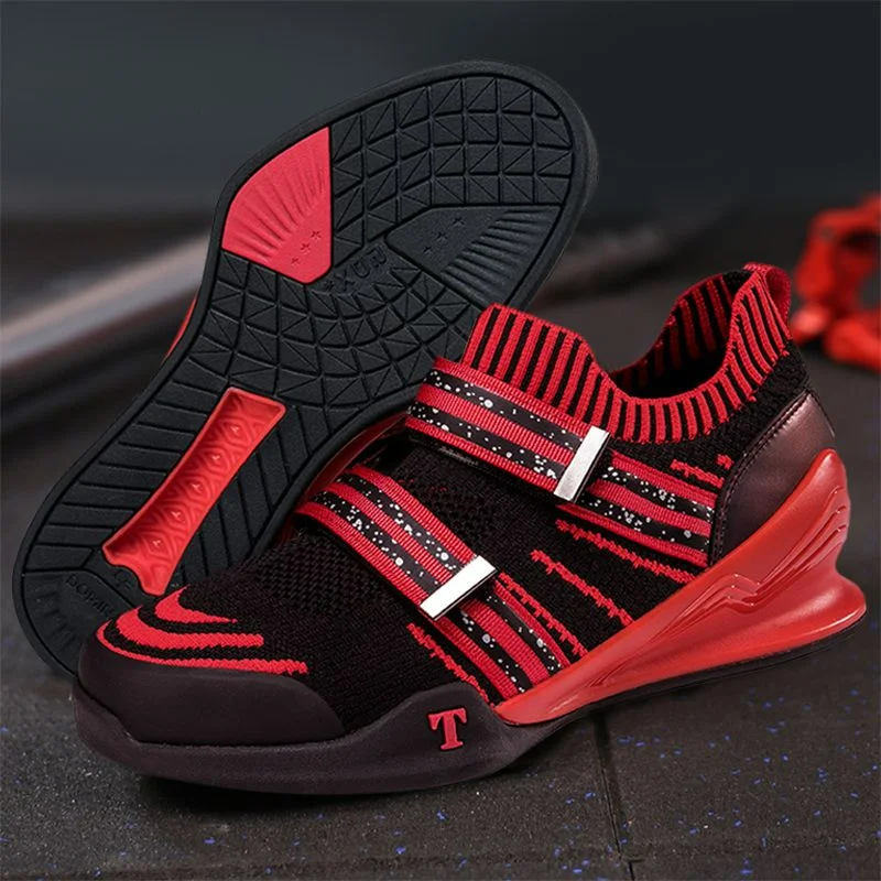 Squat Shoes Men Women Professional Weightlifting Shoes Fitness Strength Deadlift Shoes Training Hard Bottom Support Flat Ground