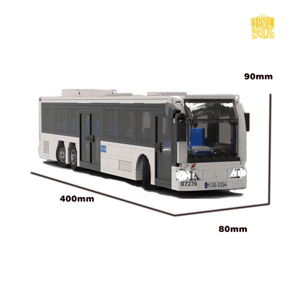 XM444 2007 Mer-B Bus Model With PDF Drawings Building Blocks Bricks Kids DIY Toys Birthday Christmas Gifts