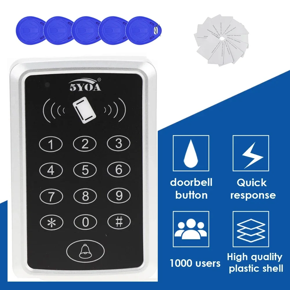 Tastiera di controllo accessi lettore di schede EM 125KHz RFID sistema di controllo accessi per porte apriporta sistema di tastiera protezione di