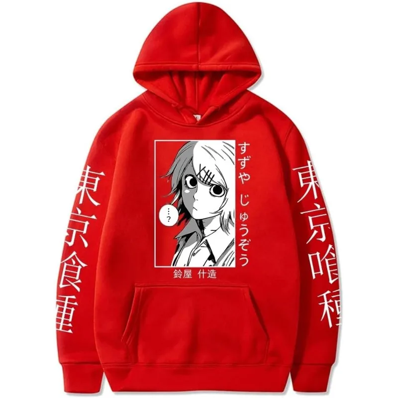 Tokyo Ghoul Hoodie Anime Hoodies Juuzou Suzuya Printed Long Sleeve Oversized Sweatshirts Pullovers Harajuku Men's Clothes