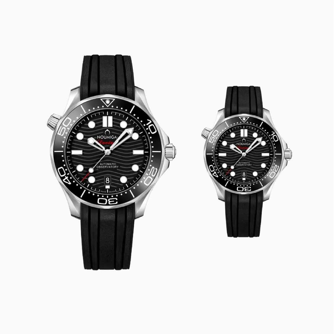 ساعة رجالية رياضية فاخرة بحزام مطاطي مع مضيئة ومقاومة للماء، عرض تقويم كوارتز كلاسيكي للأعمال #2