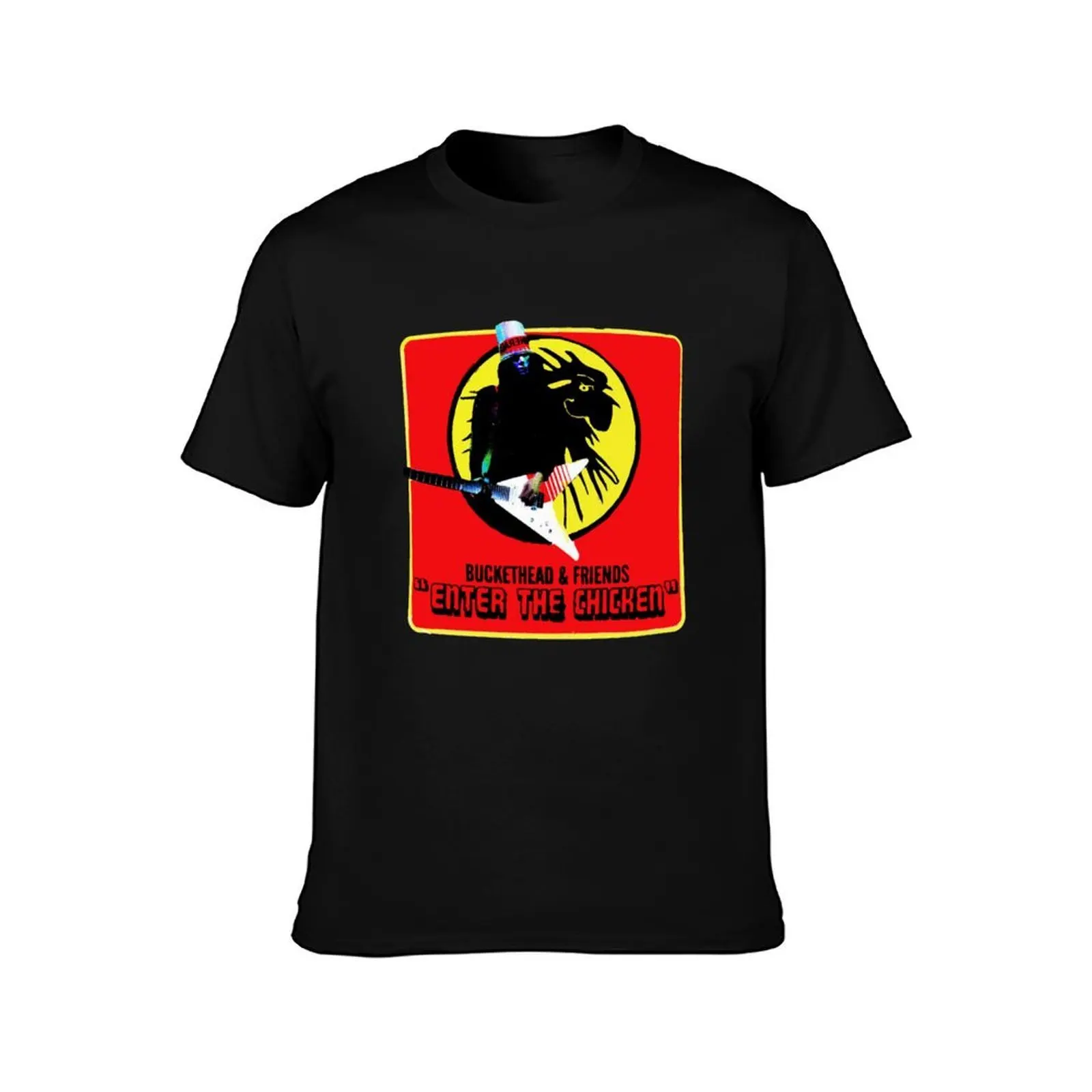 enter buckethead the chicken 2021 siangrabu T-Shirt, Summer Casual Cotton Tee, Oversized Streetwear Tops, Vintage Graphic Print