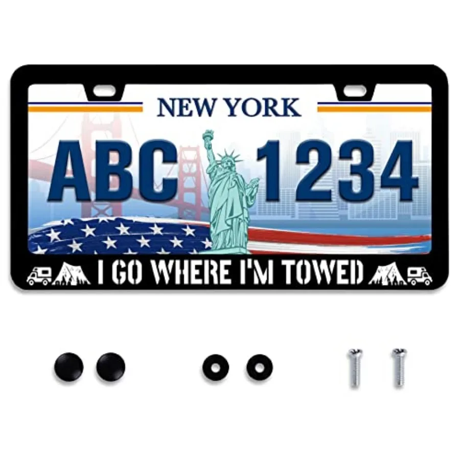 m Towed Lcense Plate Frame Campng Lcense Plate Holder Stanless Steel Auto Parts Decoraton wth Screws Lcense Plate for Men Women