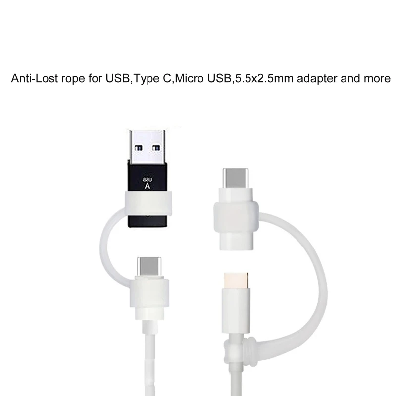 Funda silicona antipérdida, funda protectora, soporte convertidor Cable, correa para varios adaptadores carga, 2 uds.