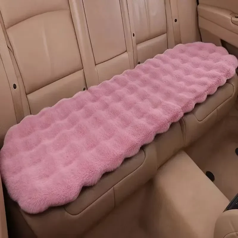 Universal 3 Piece Imitation Rabbit Fur Car Seat Cushion Thick Plush Soft Warm Comfortable Auto Interior Accessories