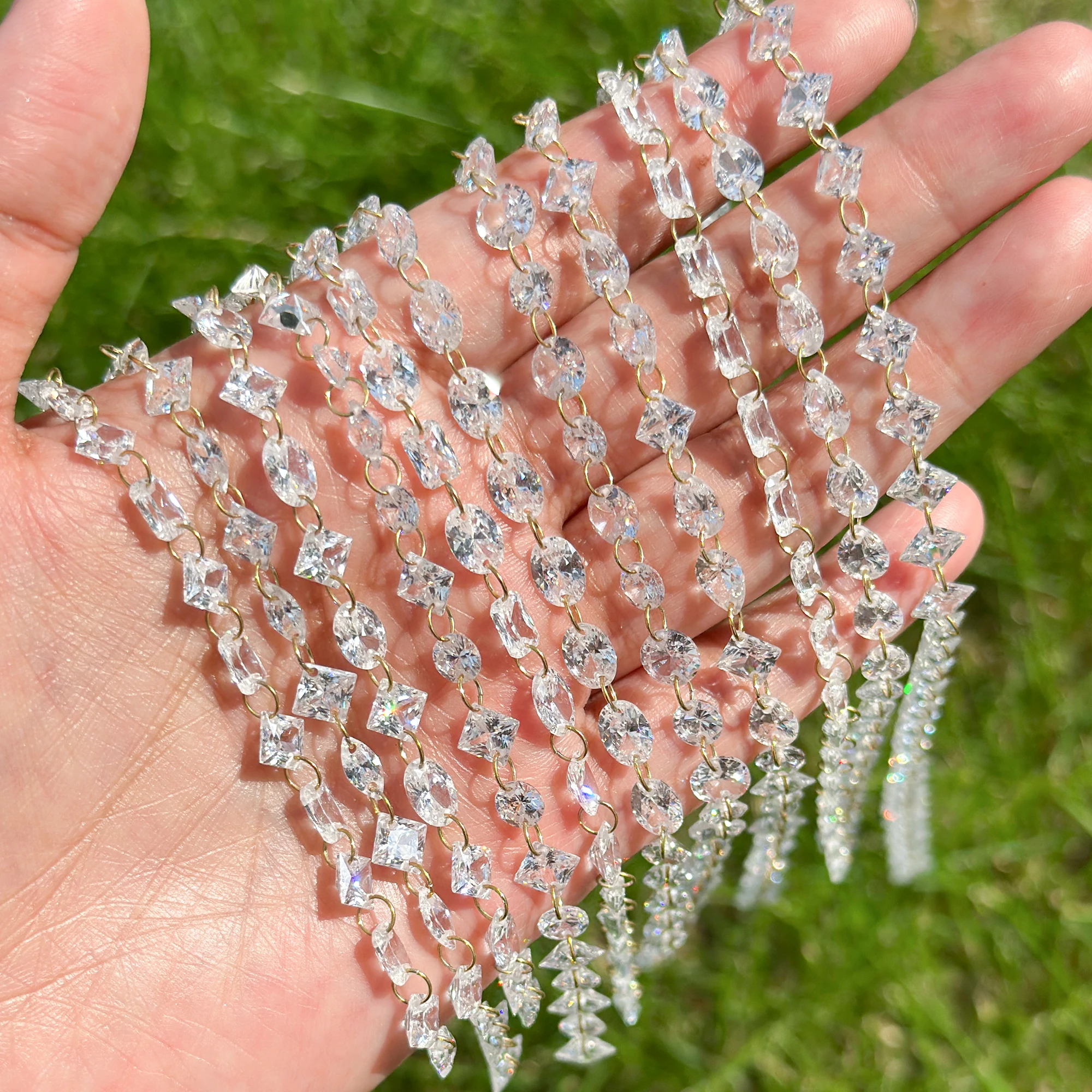 

GUFEATHER,20cm/lot,C442,Hand Made Chain,Stainless Steel,AAAAA Zircons,diy Jewelry Accessories,diy Bracelet Necklace Making