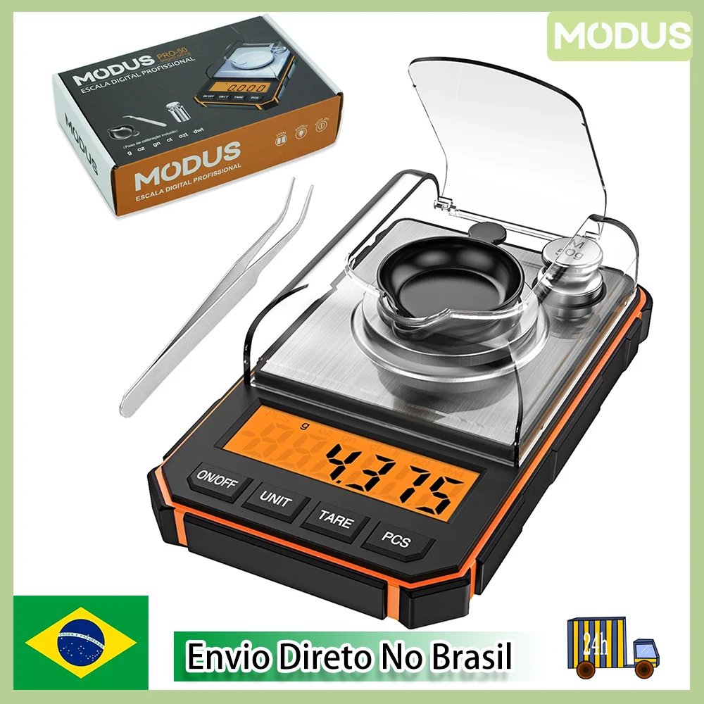 MODUS High Precision Electronic Digital Scale 0.001g/50g Professional Milligram Calibration Weights