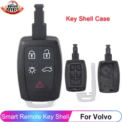 KEYECU 5 Button Car Key Shell Case For Volvo V70 S60 V40 V50 C30 C70 XC90 2008 2009 2010 2011 Remote Cover Fob Insert Blade